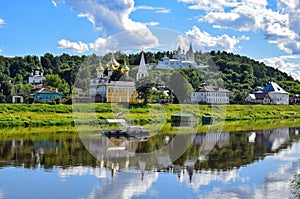 Beautiful scenery of the Gorokhovets town with Klyazma river photo